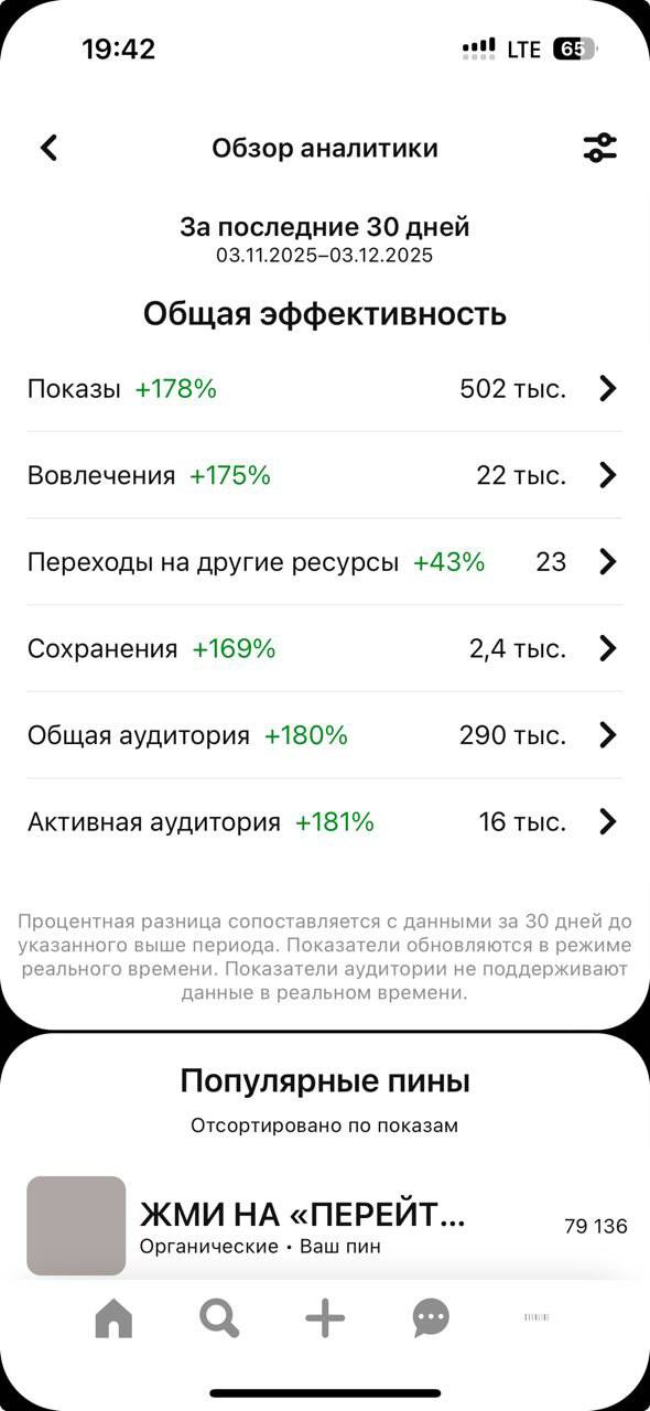 Pinterest analytics — бренд одежды